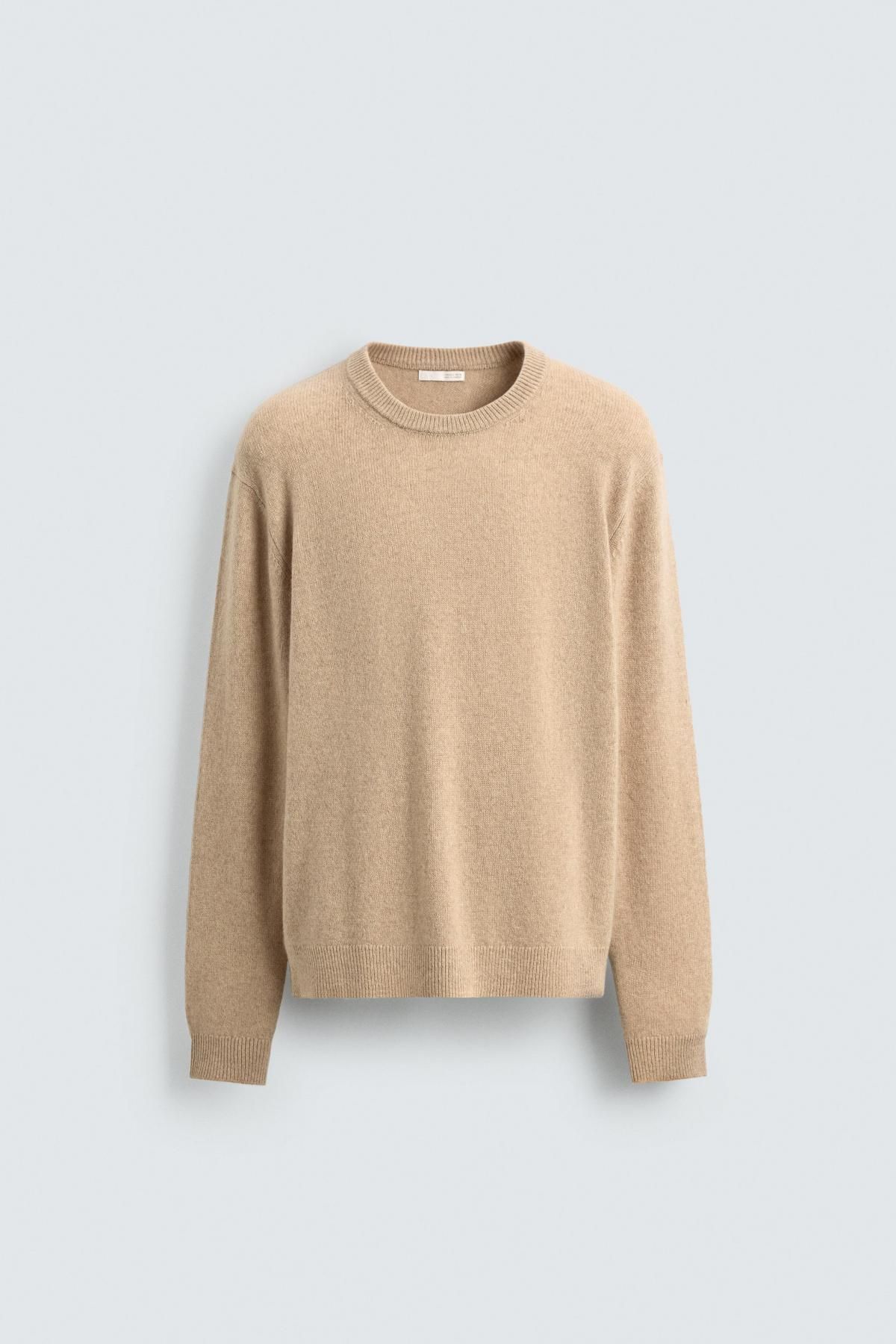 자라 캐시미어 레귤러핏 니트 스웨터 베이직 2893/364 LIGHT TAN - 메인 이미지