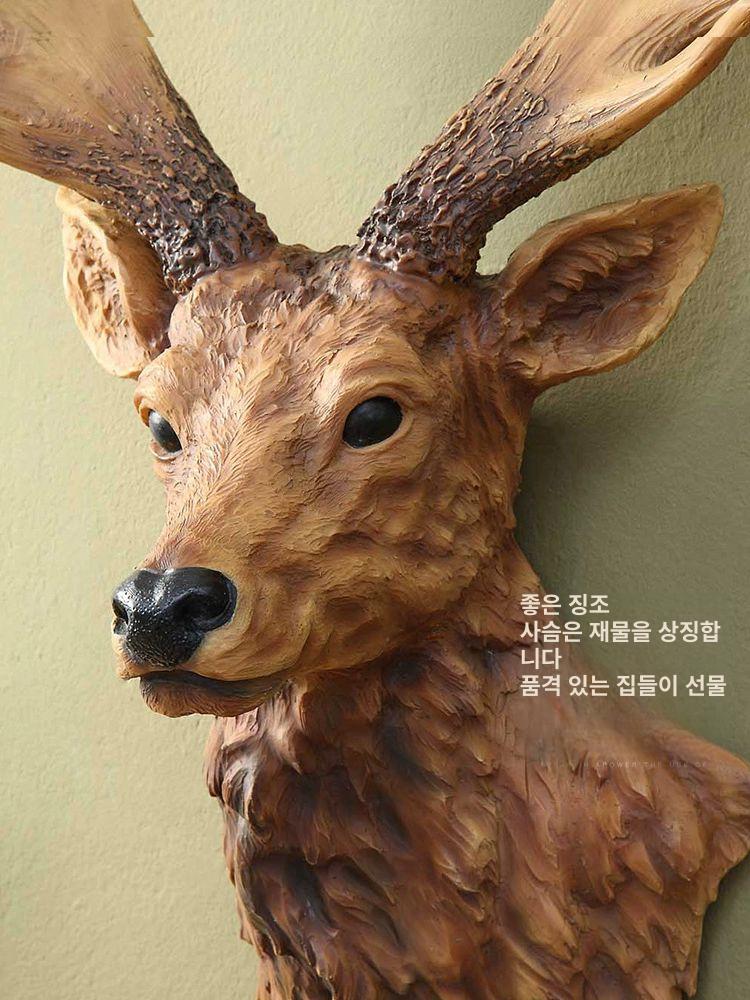 인조 사슴머리 박제 순록 벽장식 거실 카페 인테리어 헌팅 장식 소품 - 상세 이미지 3