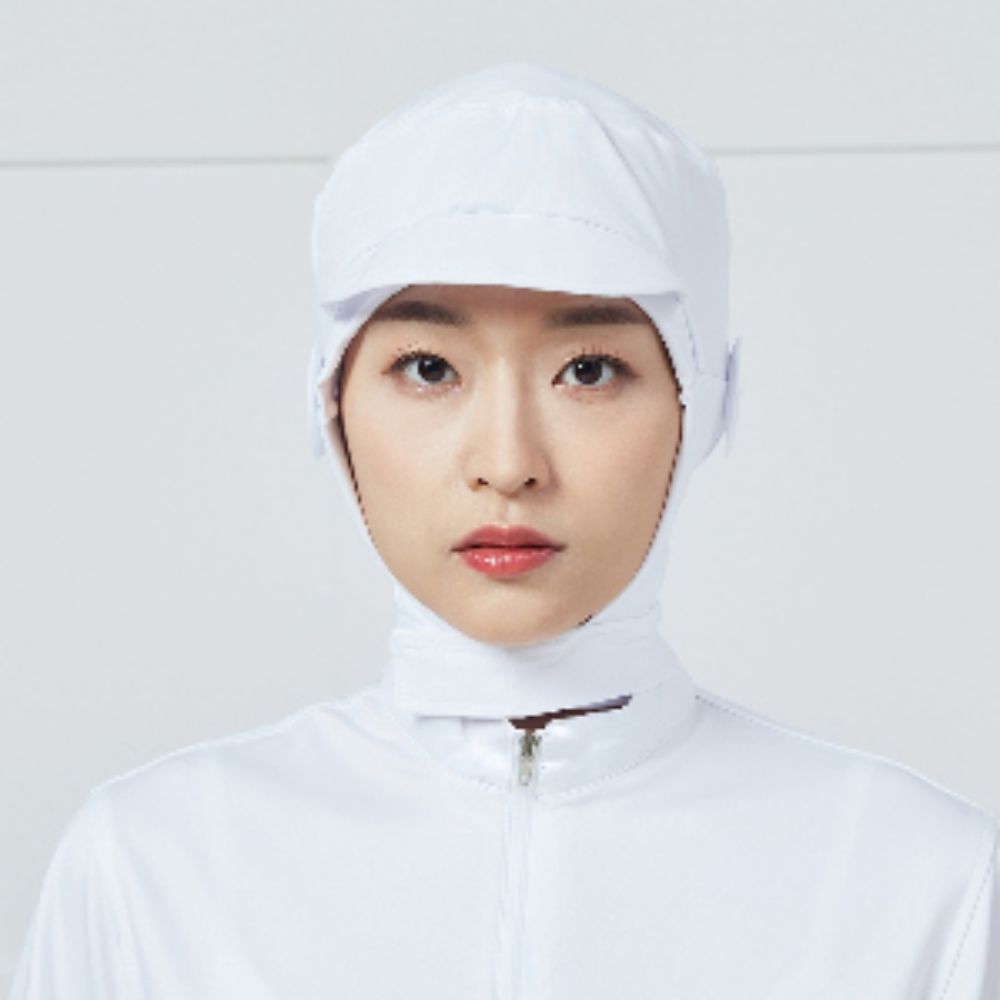 화이트 마스크 고리 스판 위생모 주방모자 위생모자 스카이블루 - 상품 이미지
