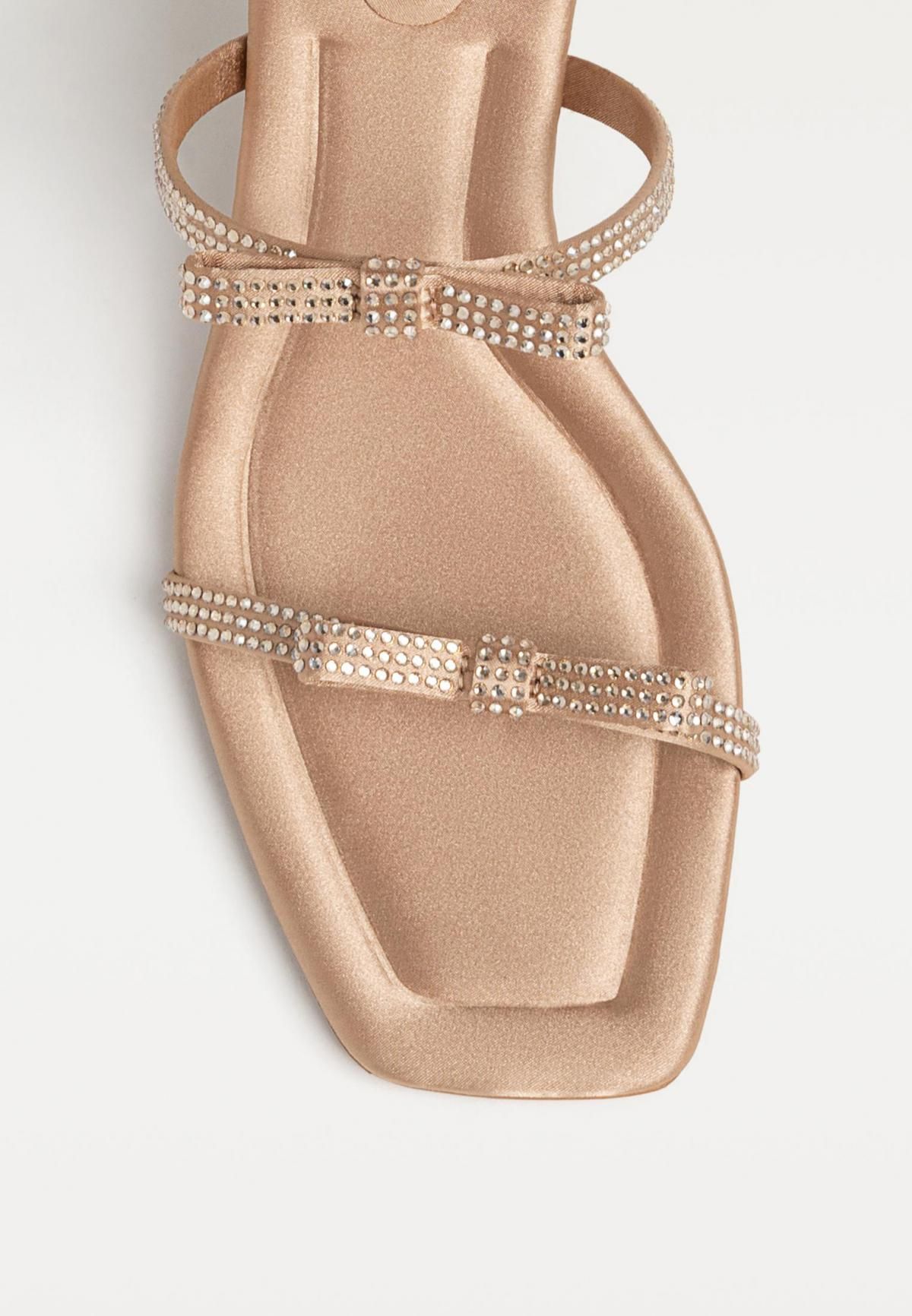 스트라디바리우스 스파클 스트랩 리본 디테일 8cm 힐 샌들 9708/470 BEIGE - 상세 이미지 5