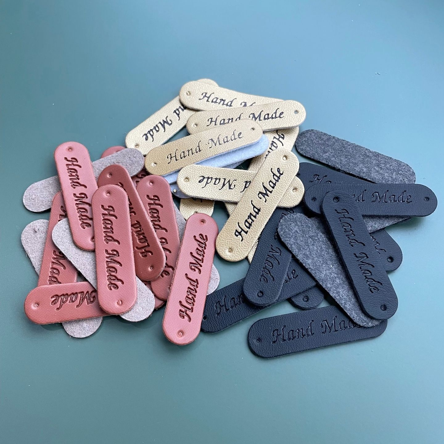 HAND MADE 가죽 라벨 택 100p 골드100p - 상품 이미지