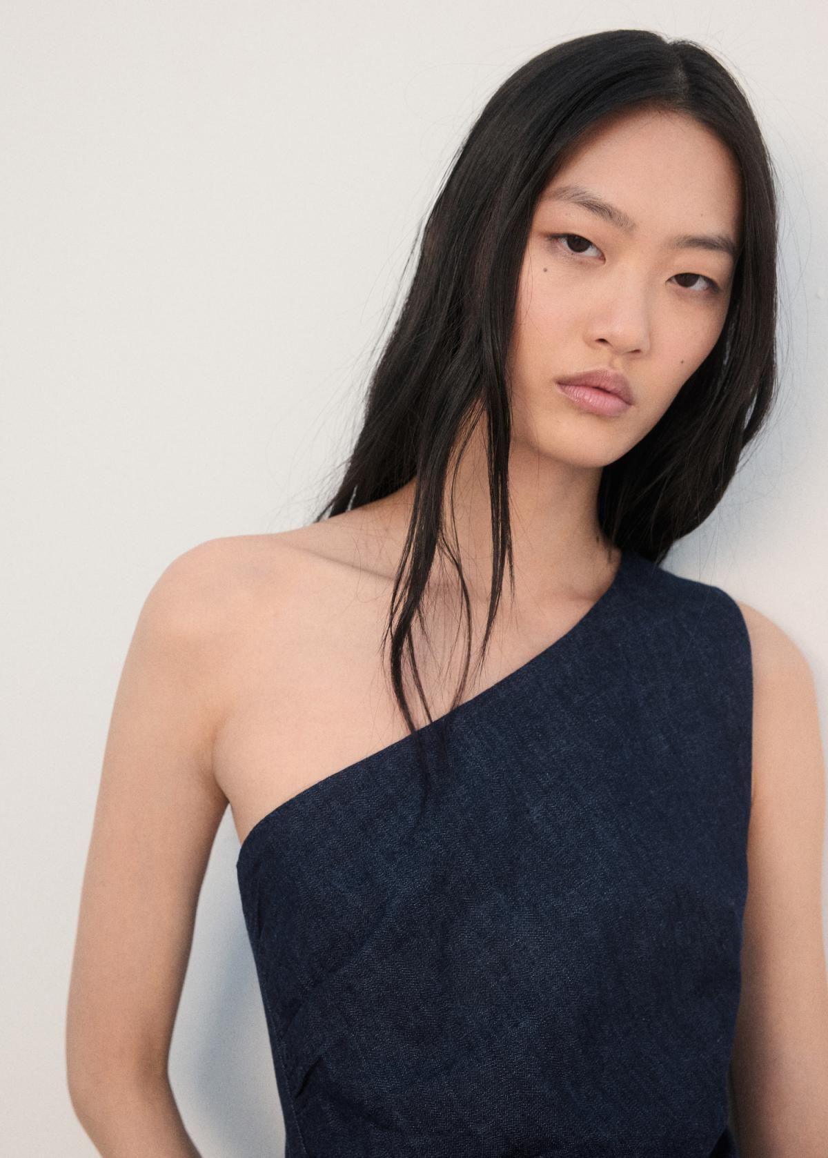망고 데님 비대칭 미디 원피스 27043271 AZUL - 상세 이미지 5