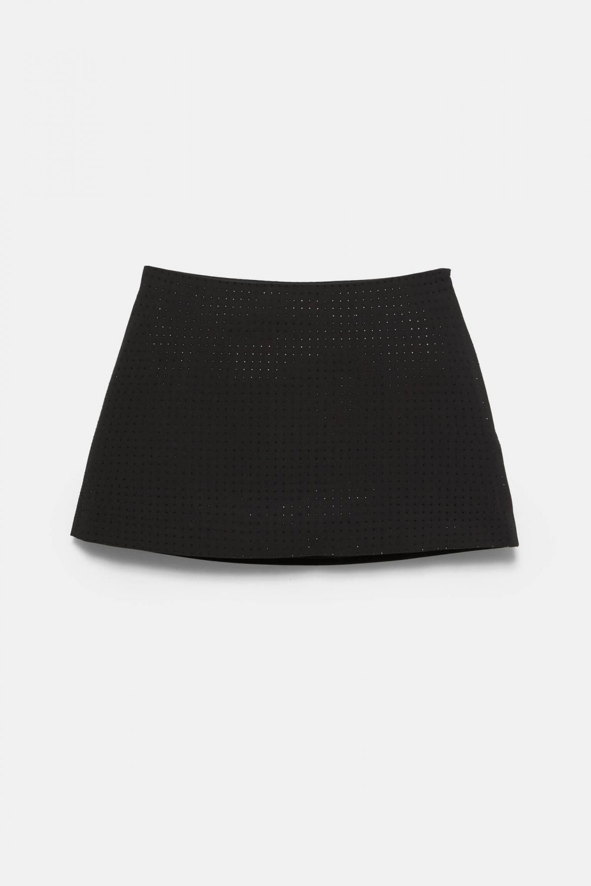 풀앤베어 블랙 라인스톤 미니 스커트 팬츠 7696/363 BLACK - 상품 이미지