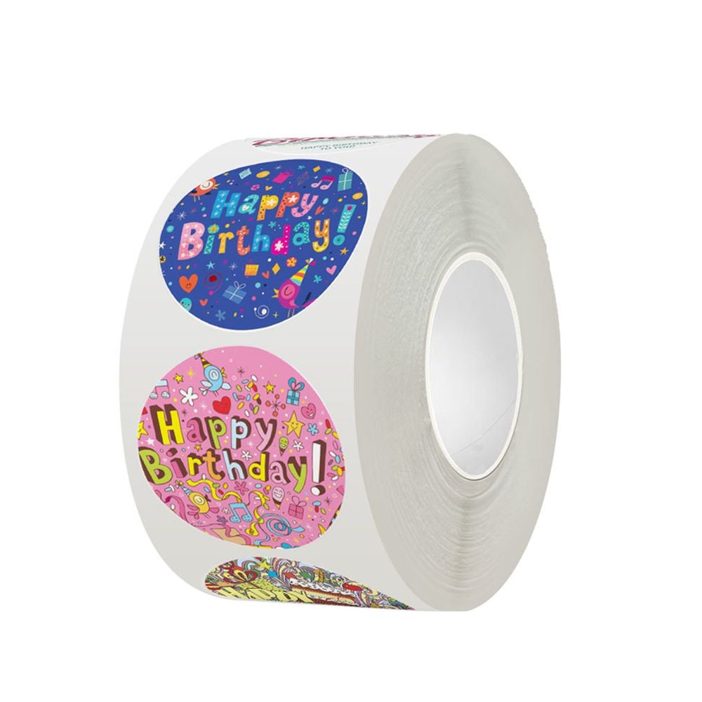 생일축하 포장 스티커 1롤 500매 1.생일축하스티커 - 상품 이미지