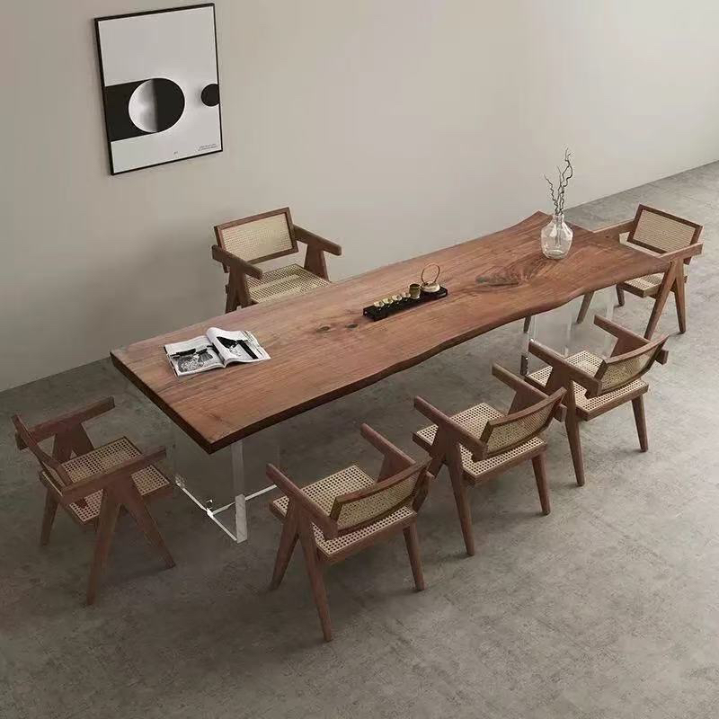 카페 원목 아크릴 대형 테이블 사무실 거실 식탁 200cmx75cmx75cm - 상세 이미지 4