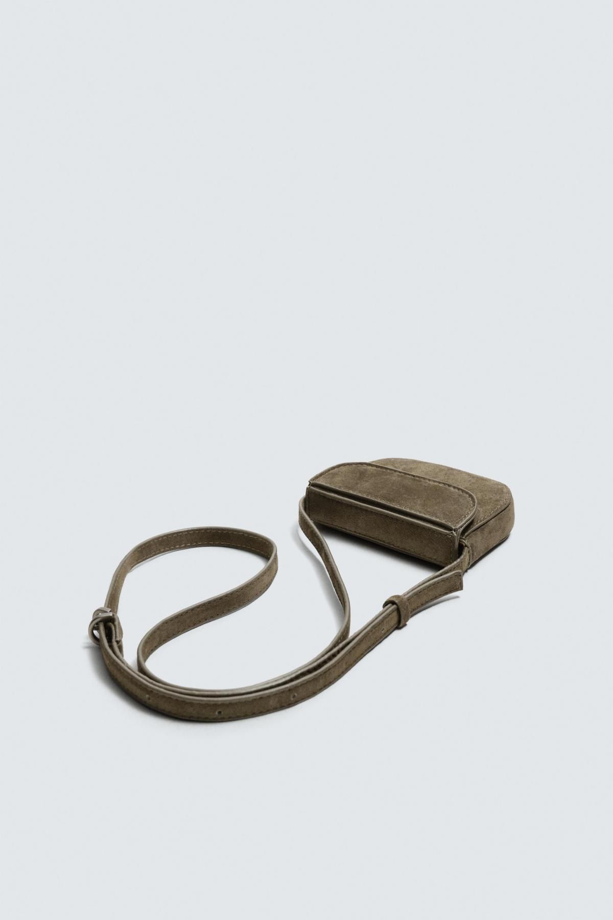 자라 스웨이드 미니 레더 크로스백 베이직 3903/721 KHAKI GREEN - 상세 이미지 4