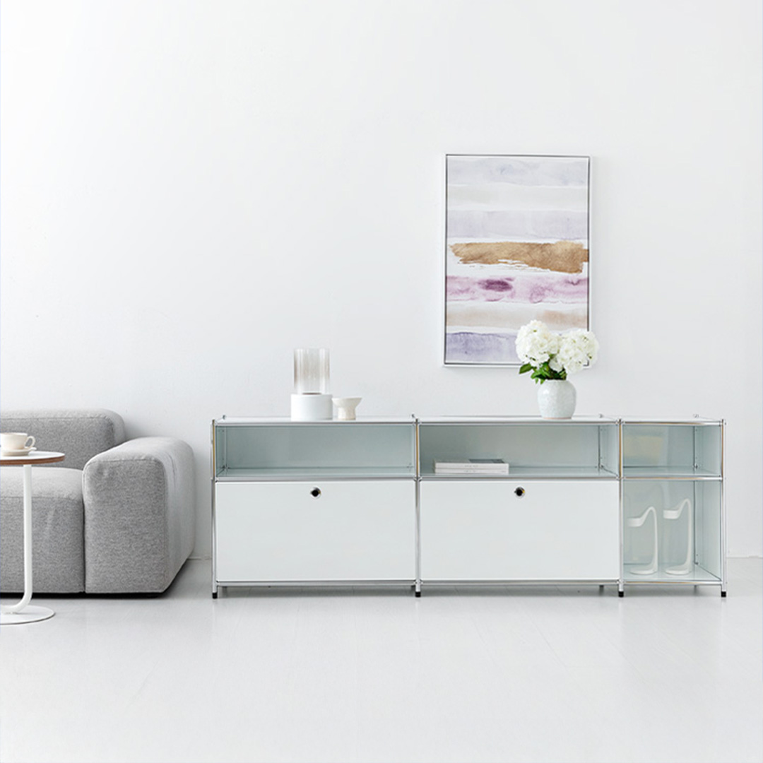 심플리 3x2 수납장 2문 BC144 1890mmx400mmx645mm, 2단, 화이트 7670.3974 - 상세 이미지 5