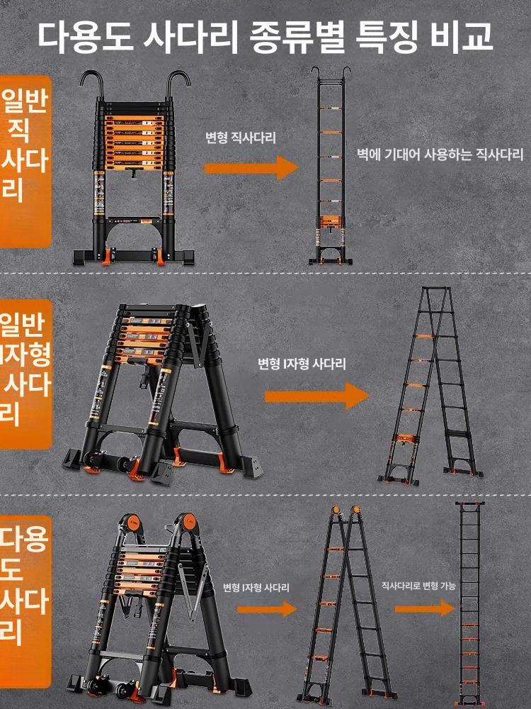 접이식 A형 사다리 계단 안테나 H형 고가 발판 안전 - 상세 이미지 4