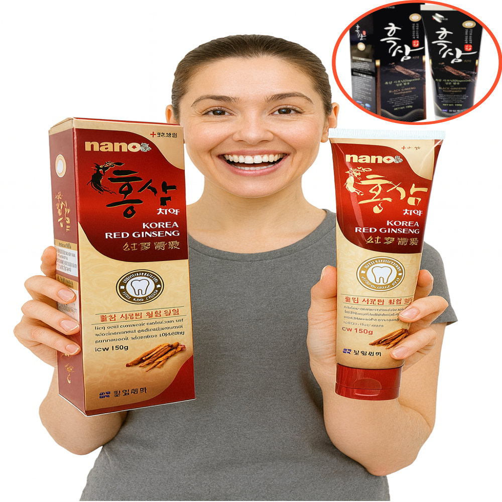 미백치약 치아 홍삼치약 150g 잇몸집중관리 구취제거 흑삼 사포닌함유 충치예방 1+1