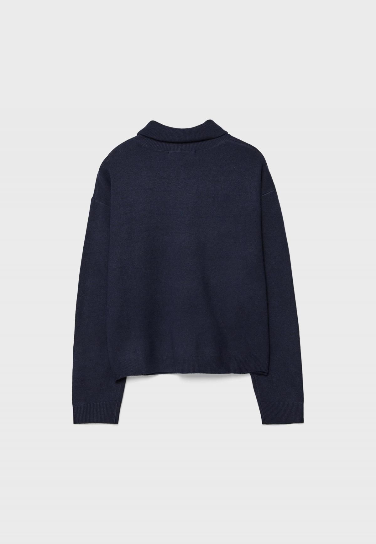 스트라디바리우스 베이직 소프트 하이넥 니트 스웨터 5037/465 NAVY BLUE - 상세 이미지 2