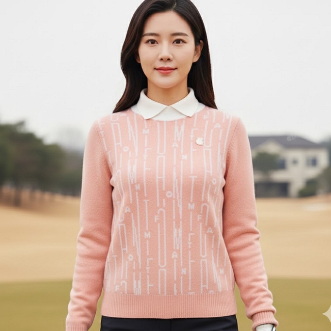 FANTOM 팬텀골프 여성 겨울 방풍 바람막이 스웨터 니트 골프 카라티셔츠 - 메인 이미지
