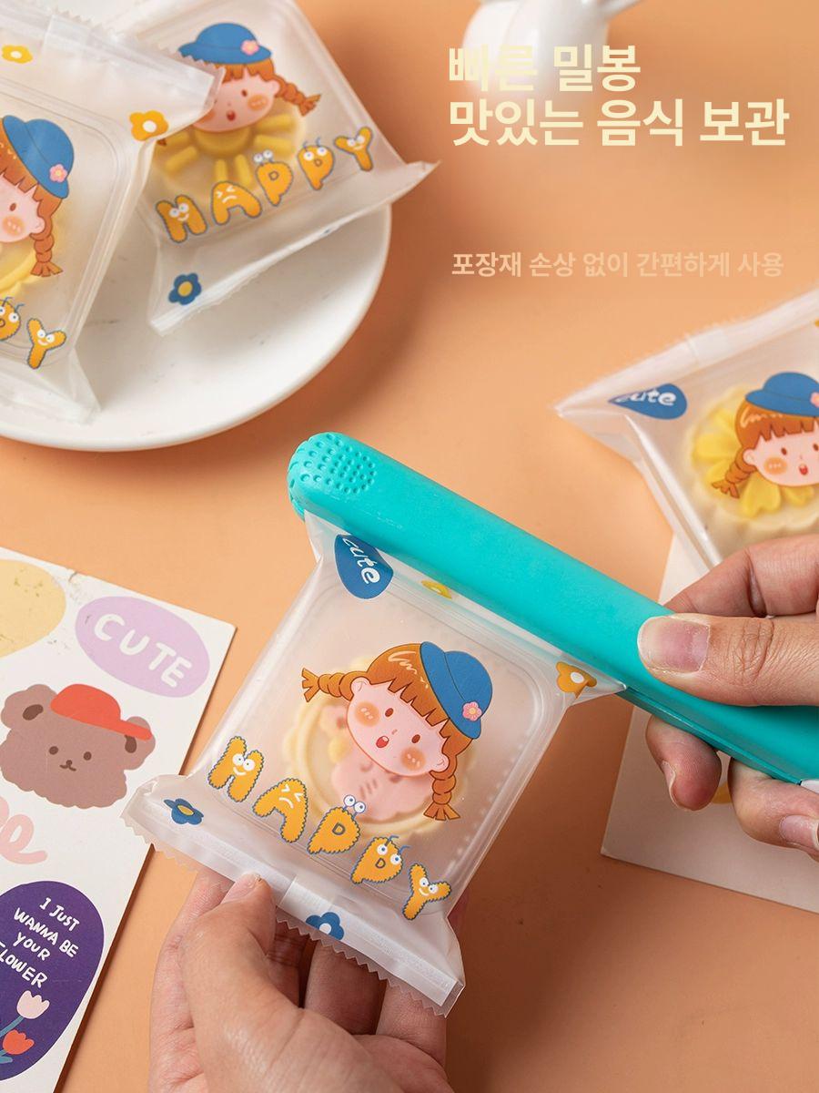미니실링기 밀봉 봉지 포장기계 비닐포장 접착기 탁상형 핑크 웨이브패턴 보관함 포함 - 상세 이미지 2