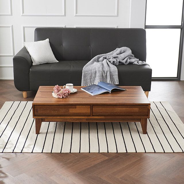 가구의서 HZ2600 멀바우 원목 서랍 쇼파테이블 1200x600x330mm