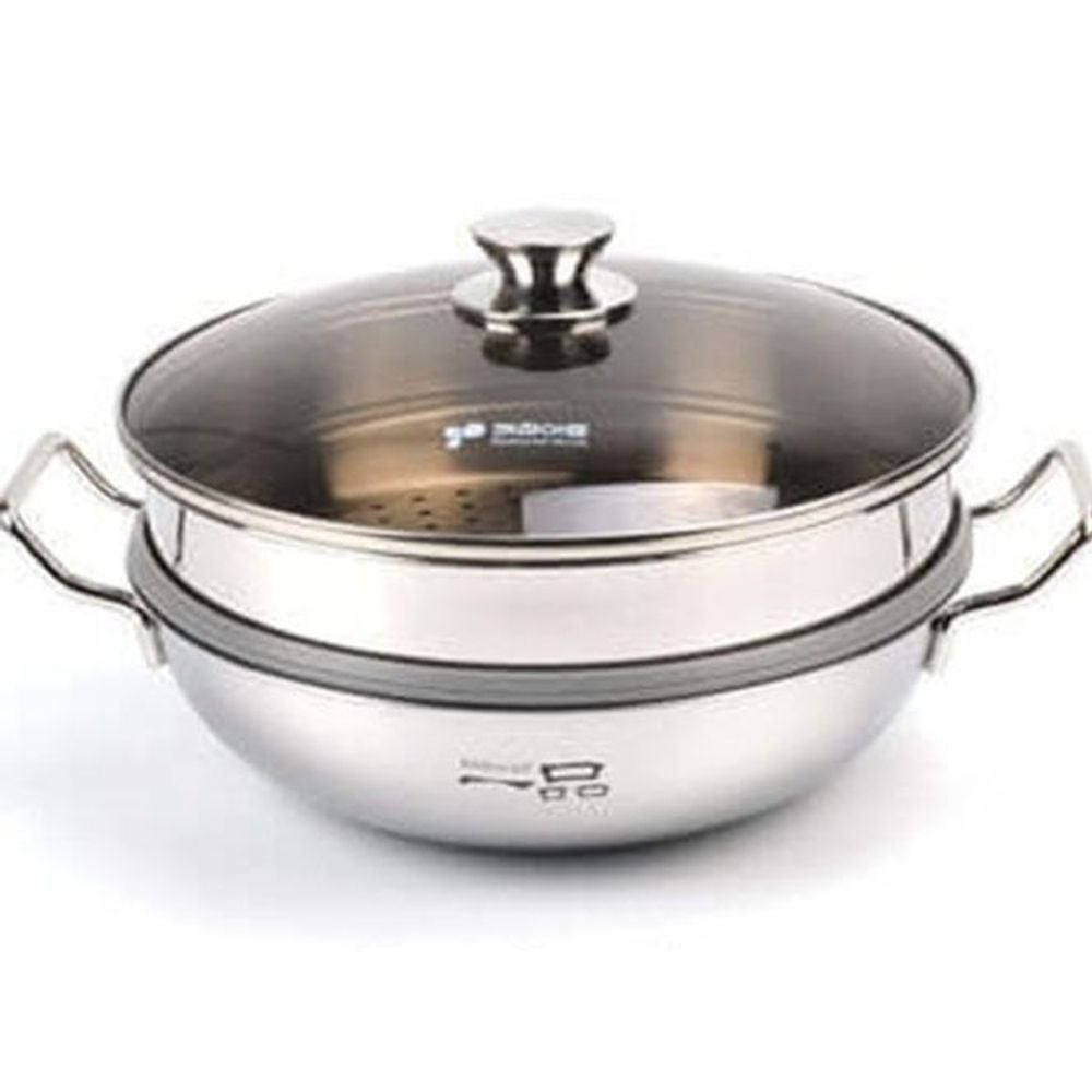 스텐 찜기 찜냄비 인덕션 찜통 찜솥 스텐냄비 2단30cm 2단 30cm - 메인 이미지