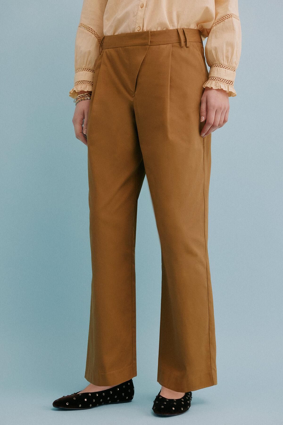 호스 인트로피아 프론트 플리츠 슬랙스 팬츠 6543036 AMARILLO - 상품 이미지