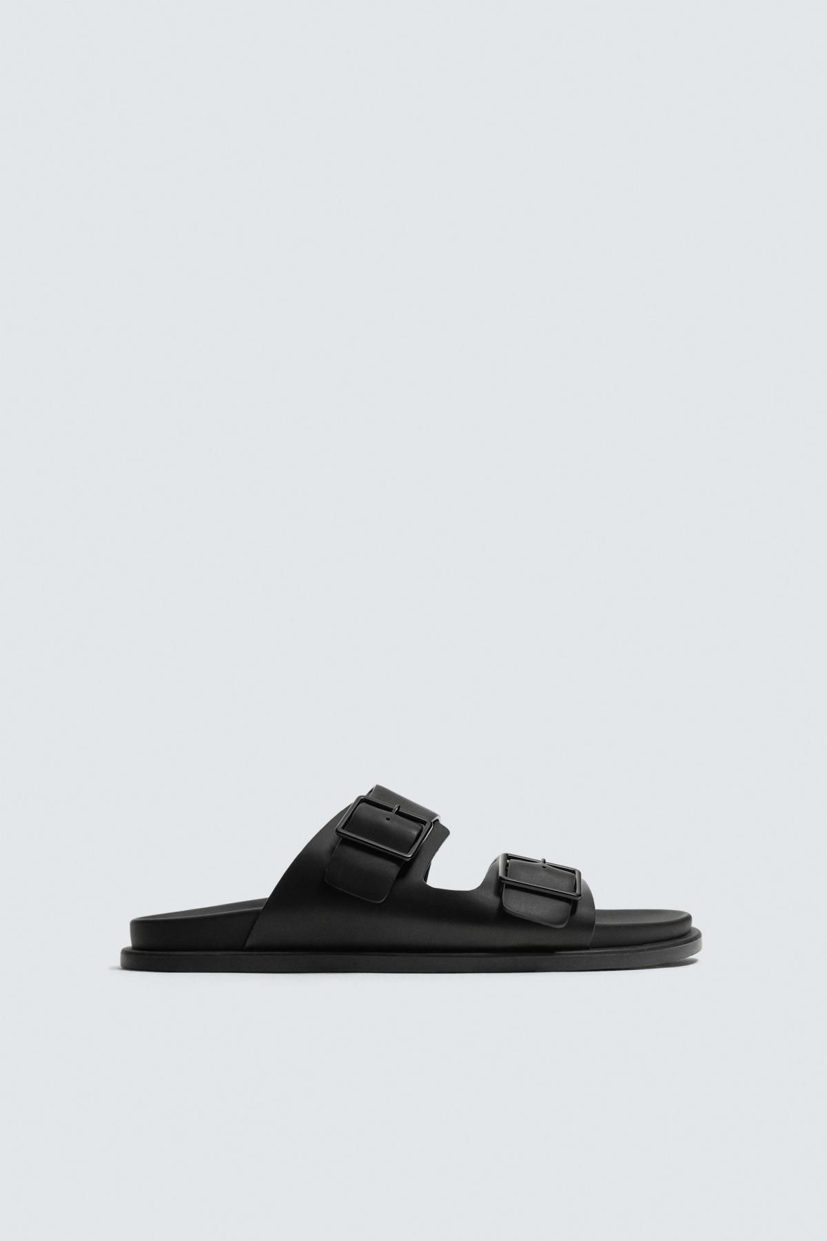 자라 더블 스트랩 버클 샌들 블랙 2703/720 BLACK - 상품 이미지