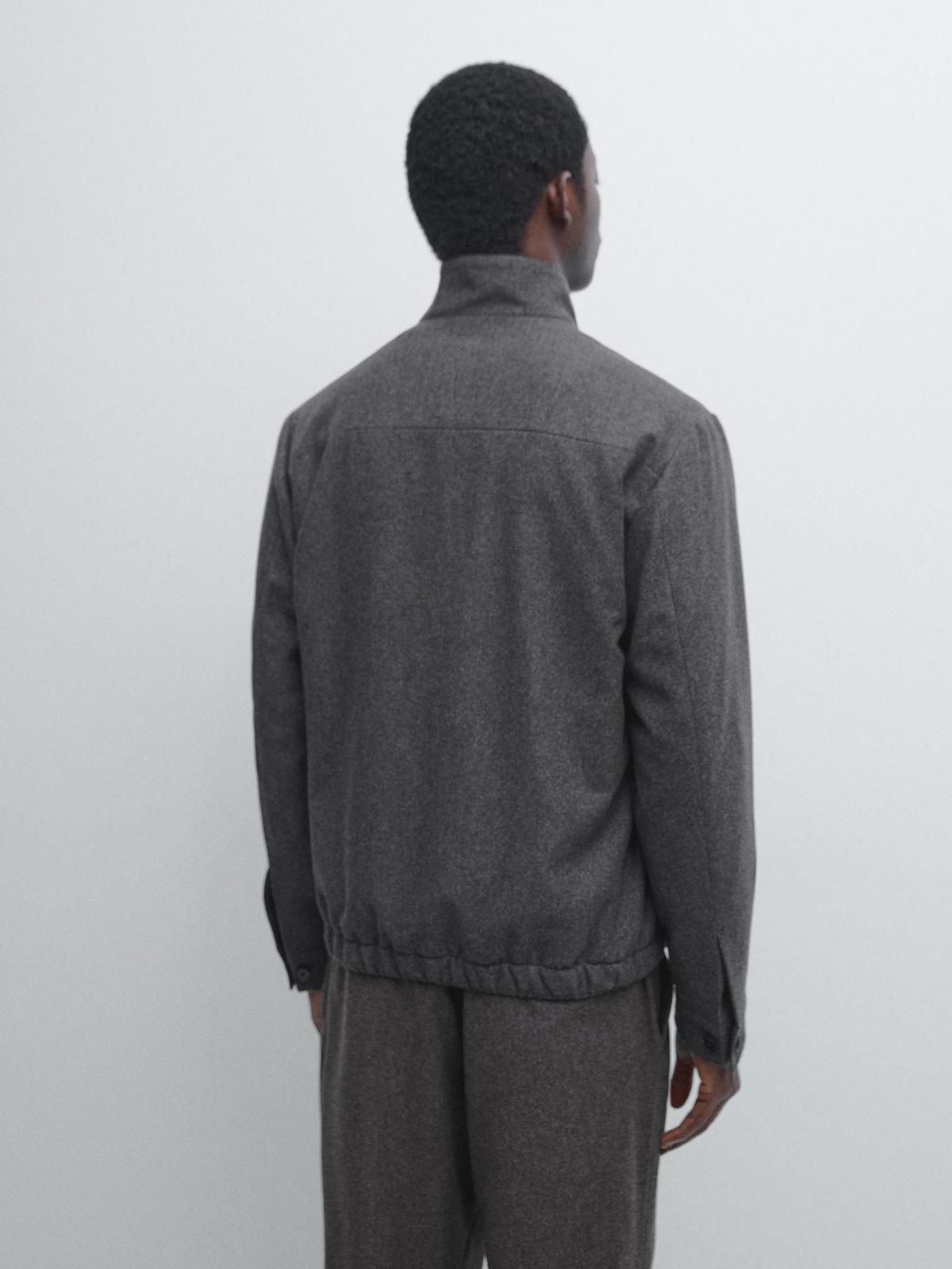 마시모두띠 울 혼방 집업 봄버 재킷 2584/352 GREY - 상세 이미지 4