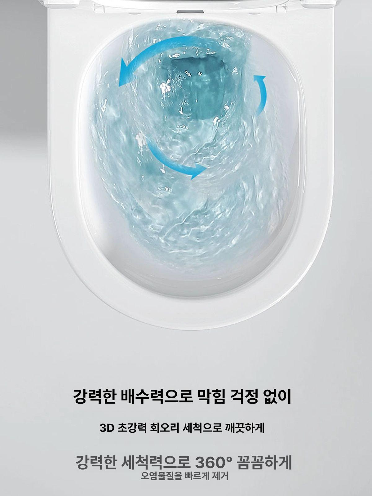 벽부형 양변기 절수형 세라믹 화장실 카페 상가 욕실 벽걸이 변기 - 상세 이미지 2