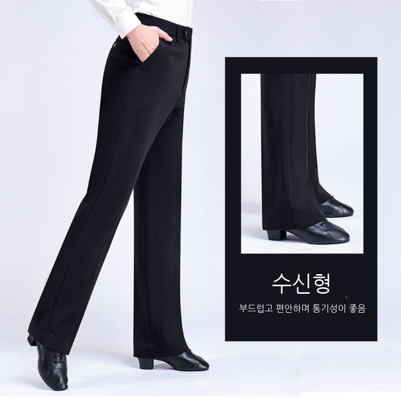 남성 라틴댄스복 바지 하의 스포츠 댄스복 스트레이트 남자 살사 라틴 댄스 - 상세 이미지 4