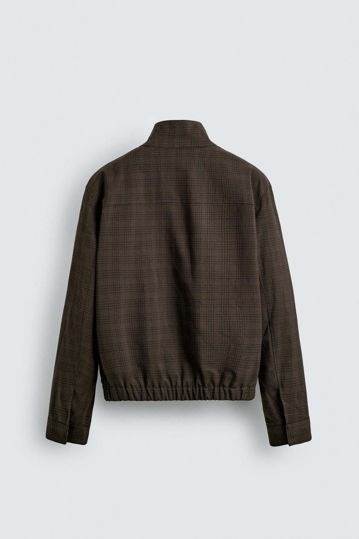자라 체크 테크니컬 크롭핏 재킷 5070/450 BROWN - 상세 이미지 2