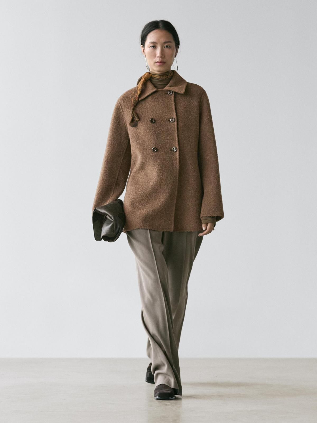 마시모두띠 울블렌드 더블 코트 브라운 6406/633 MOLE BROWN - 상세 이미지 2