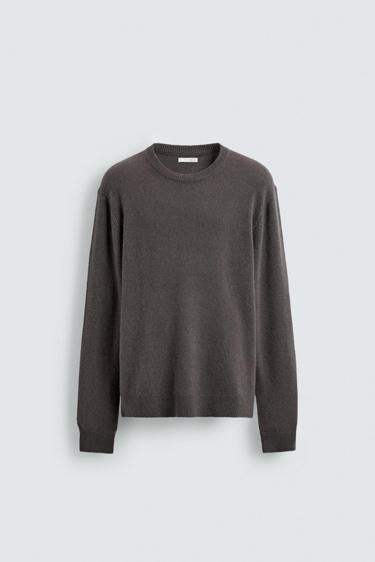 자라 캐시미어 레귤러핏 니트 스웨터 2893/364 TAUPE GREY - 메인 이미지