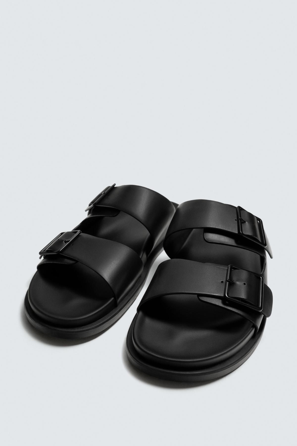 자라 더블 스트랩 버클 샌들 블랙 2703/720 BLACK - 상세 이미지 5