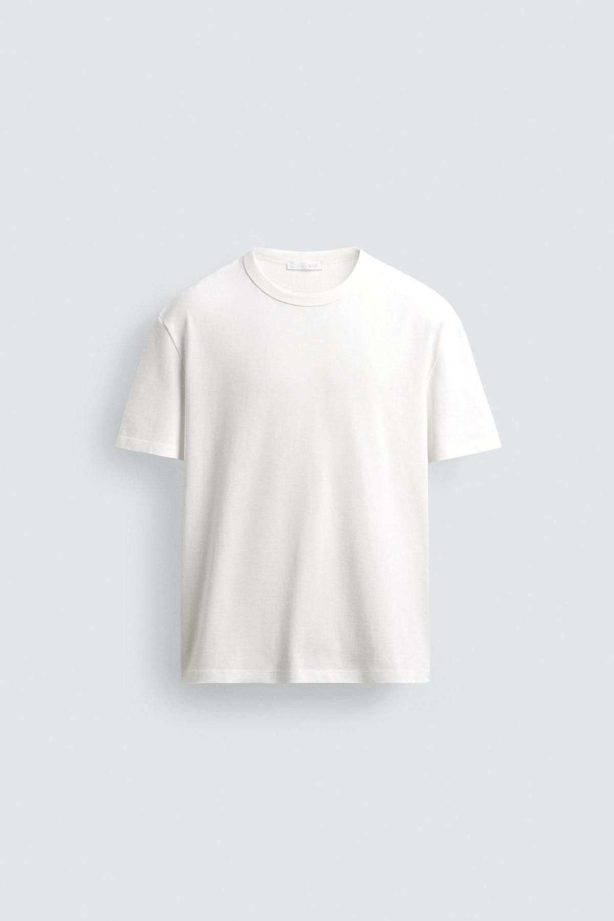 자라 소프트 릴렉스핏 반팔 티셔츠 5644/408 WHITE - 상품 이미지