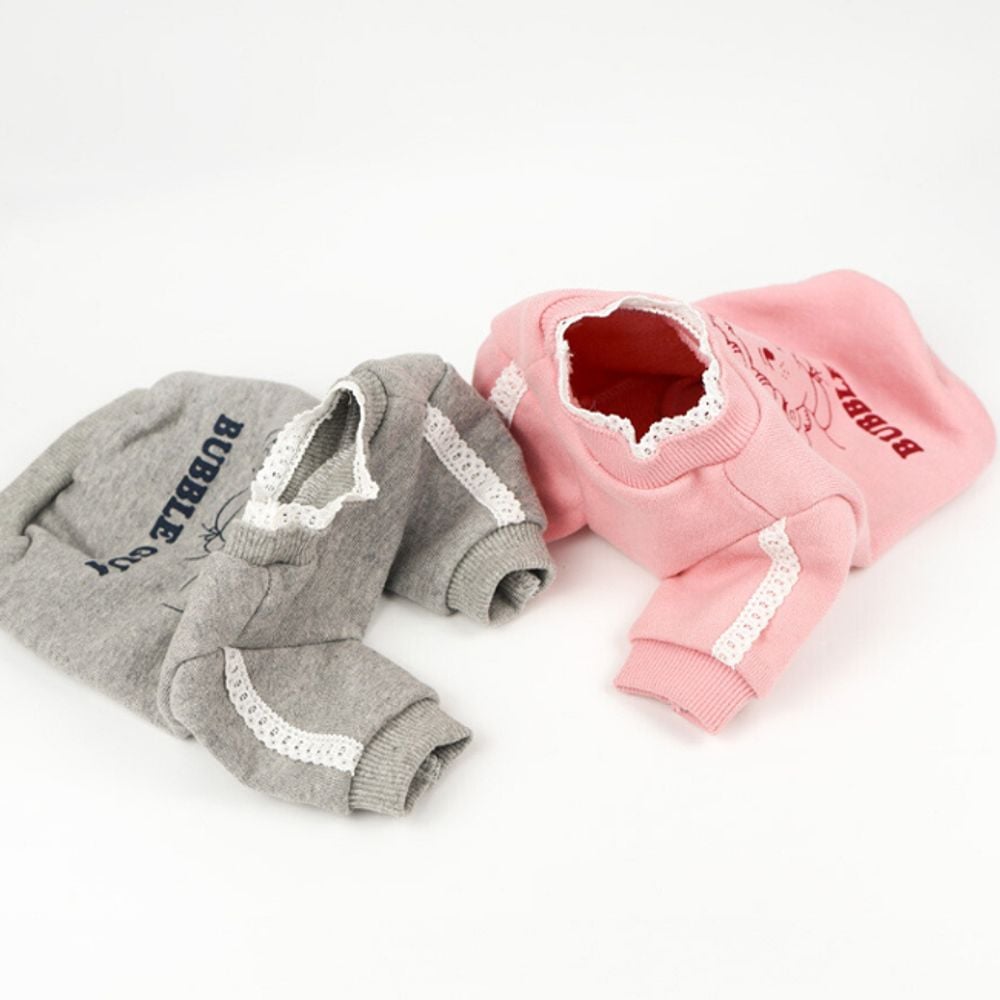 강아지 풍선껌 긴팔 맨투맨 티셔츠 2XL 1P 간절기 핑크 - 상품 이미지