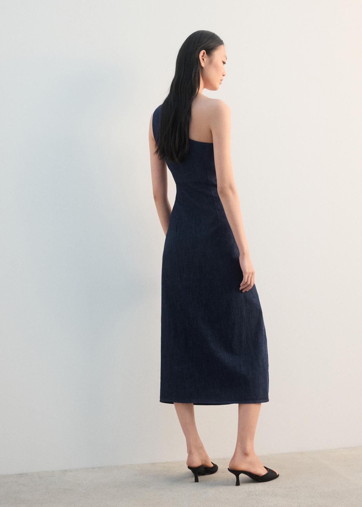 망고 데님 비대칭 미디 원피스 27043271 AZUL - 상세 이미지 4