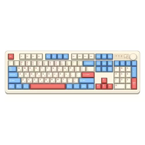 앱코 AF108PRO ABKO x SOAI 콜라보 3모드 기계식 키보드 코랄블루, 세이야축 - 상품 이미지