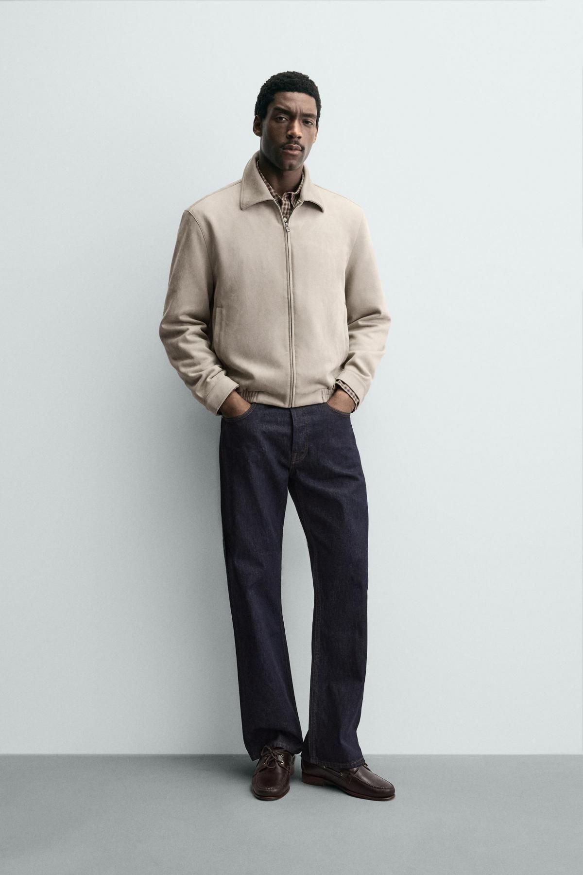 자라 페이크 스웨이드 지퍼 재킷 8574/600 LIGHT GREY - 상세 이미지 2
