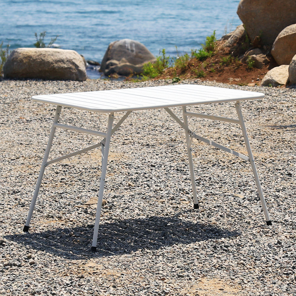 바젤 야외용 철제 접이식테이블 카페 테라스 1100x700mm, 화이트 - 상품 이미지