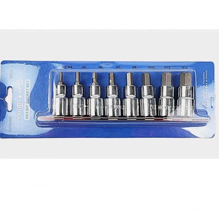 도쿠 핸드 드라이버 비트 육각 세트 12.7mm 8p - 상품 이미지