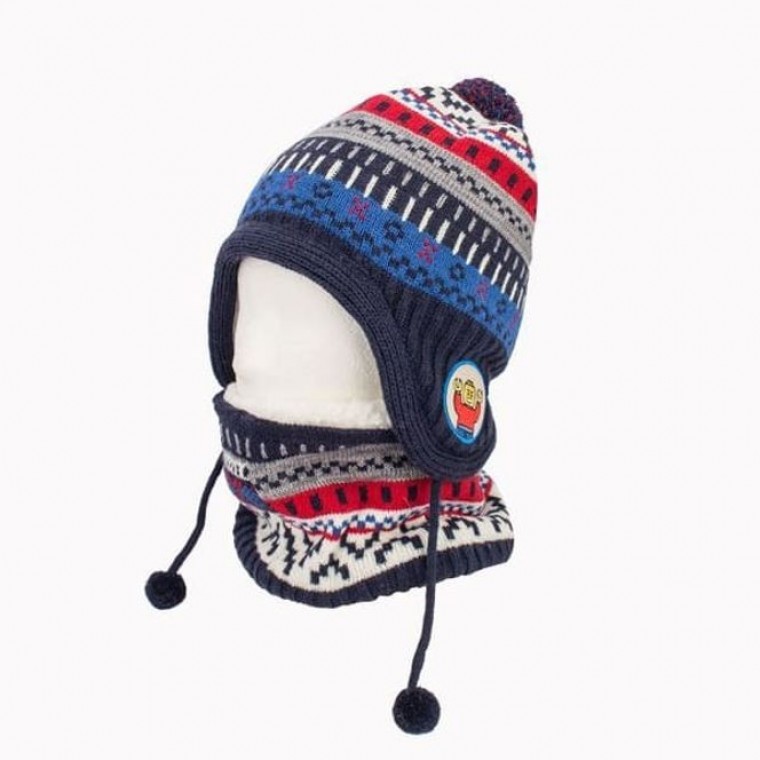 옥스포드 유아 벙거지 머플러 세트 모자 목도리