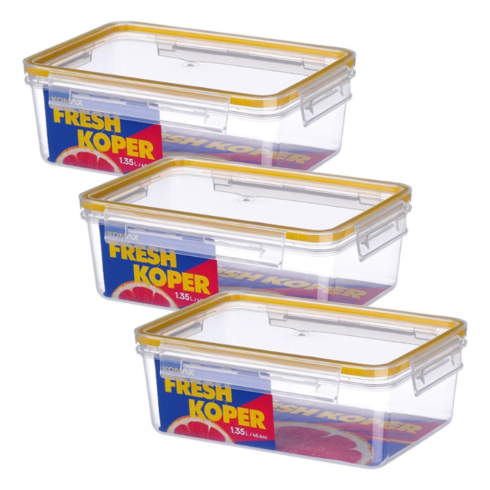 코멕스 프레시코퍼 밀폐용기 직사각 3호 1.35L X 3개 - 메인 이미지