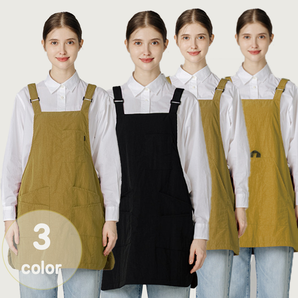 (3color)듀오데일리 원피스생활방수앞치마 카페 공방단체 가게 업소식당서빙앞치마 - 상품 이미지