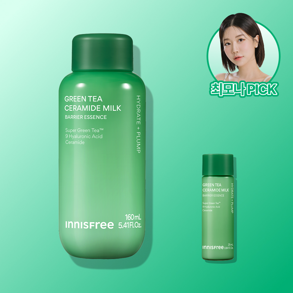 [최모나pick] 이니스프리 그린티 세라마이드 밀크 보습 에센스/수분 속건조 장벽 화잘먹 160ml, 1개 제품 이미지