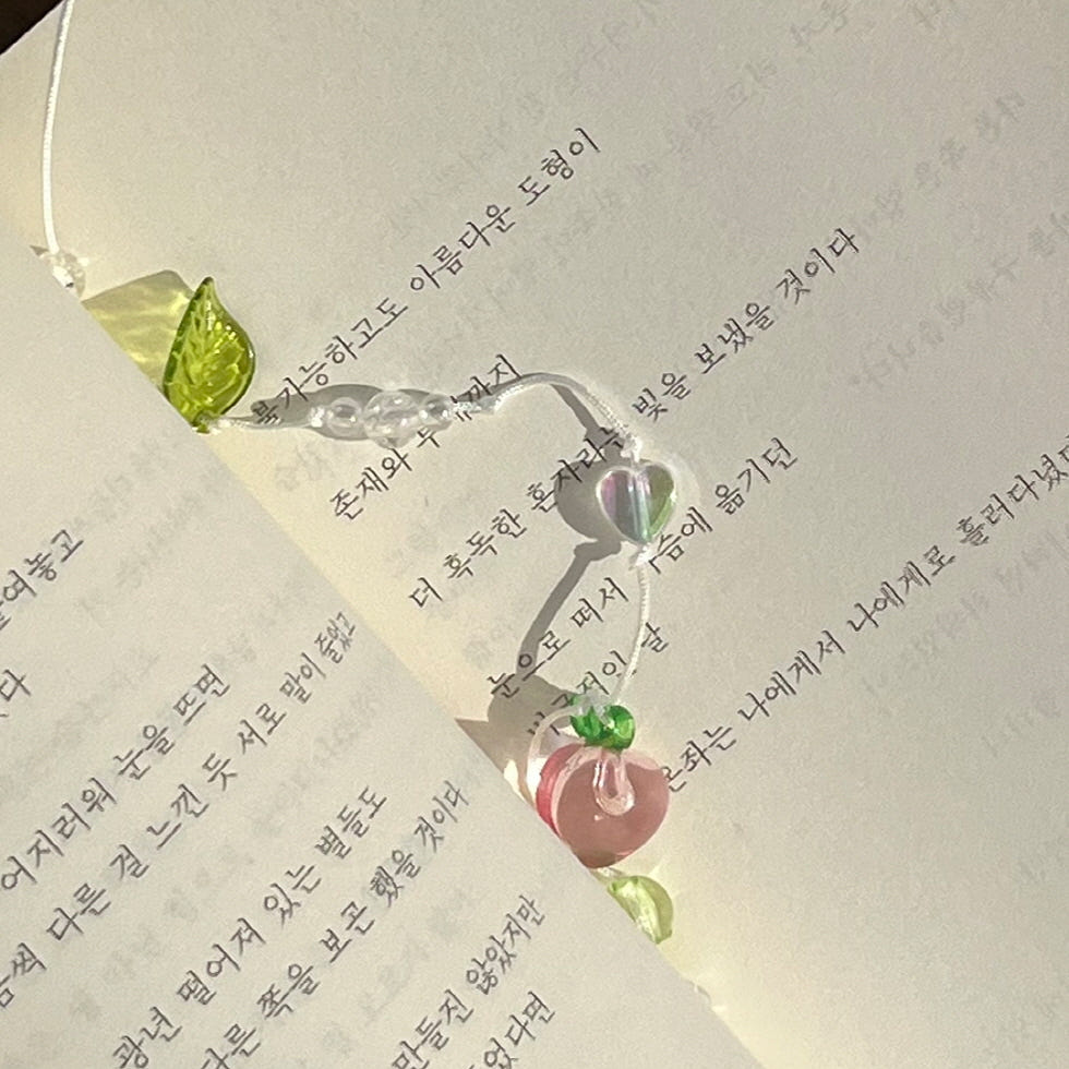 비즈 끈갈피 책갈피 북마크 DIY 만들기 네잎클로버 은방울꽃 과일 키트 독서템 북마커 - 상세 이미지 3