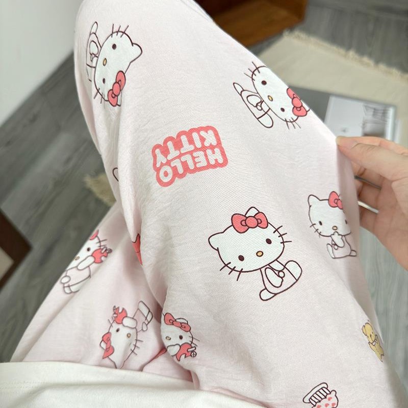 (반바지/긴바지) 딸기우유 헬로키티 잠옷 바지 - 상세 이미지 2