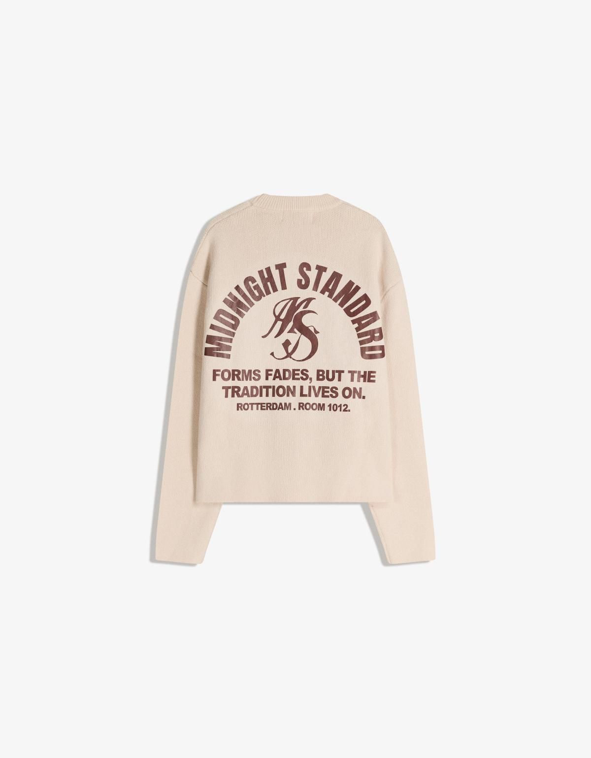버쉬카 자카드 프린트 라운드 니트 스웨터 7351/693 BEIGE - 상세 이미지 2