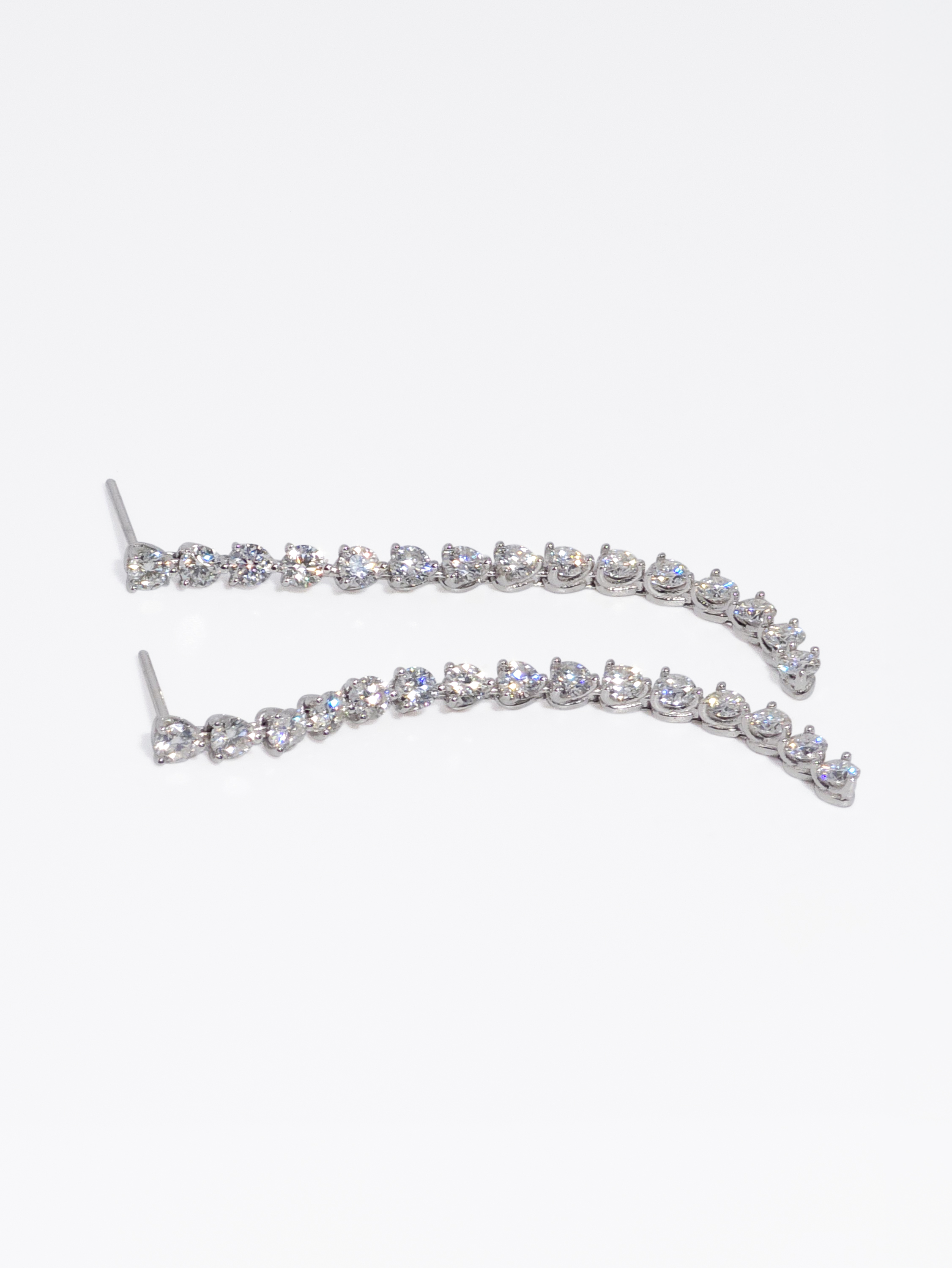랩다이아 귀걸이 3프롱 테니스 1부(3mm) 랩다이아몬드 14k 18k - 상세 이미지 2