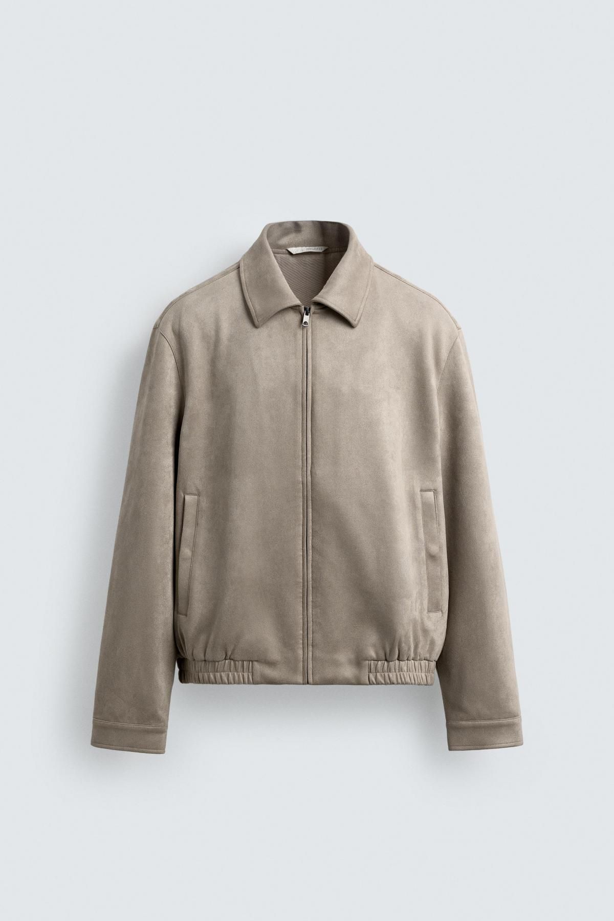 자라 페이크 스웨이드 지퍼 재킷 8574/600 LIGHT GREY - 메인 이미지