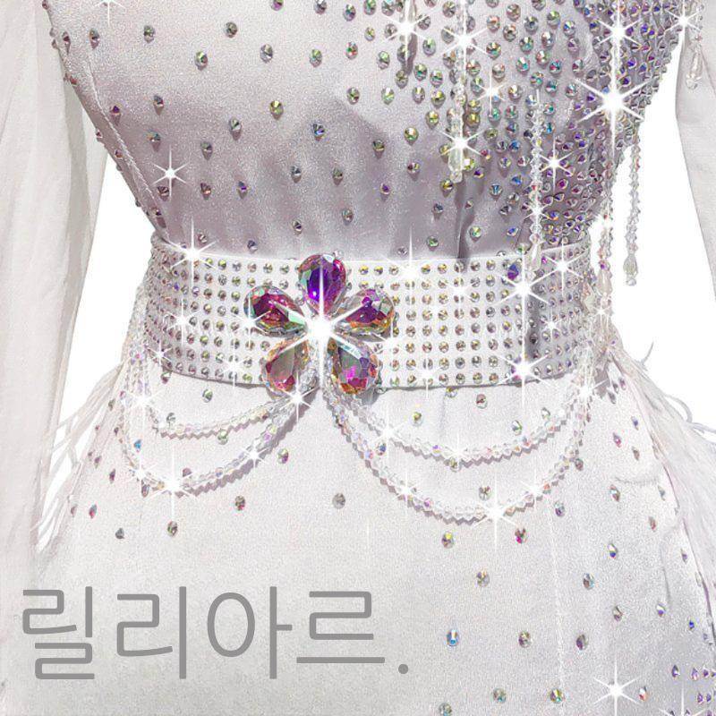 라틴댄스 벨트 큐빅 장식 여성 악세서리 거들 트윙클 스팽글 허리 체인 - 상세 이미지 2