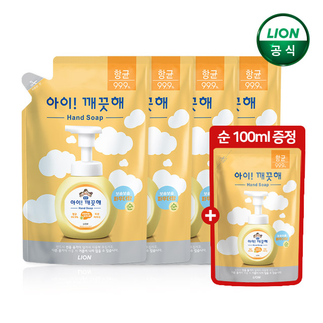 아이깨끗해 핸드워시 순향 450ml 리필 x 4개+100ml 리필/ 손세정제 제품 이미지