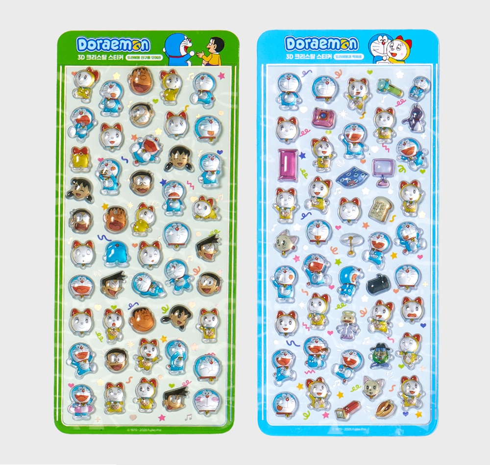 3Dクリスタルステッカードラえもん 2種類純正ステッカー
