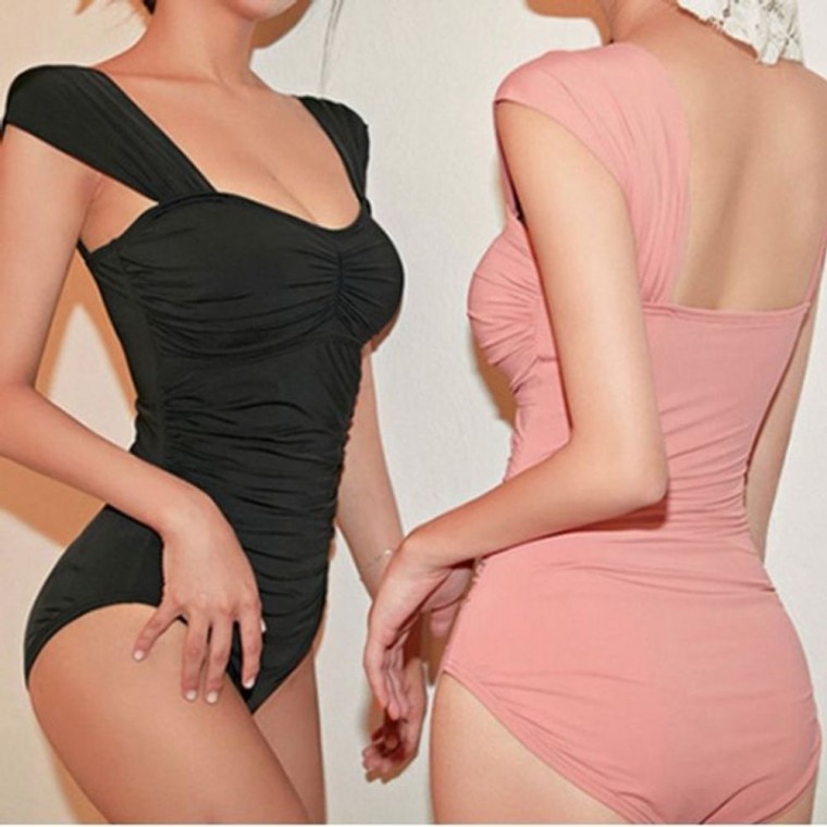 여자 수영복 셔링 모노키니 원피스 비키니 비치웨어 - 메인 이미지