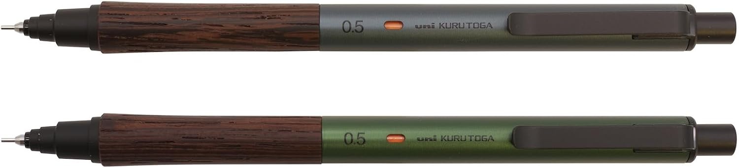 미쓰비시 연필 쿠루토가 우드 샤프펜 0.5mm 포레스트그린 M5KW1P.88 이미지 6