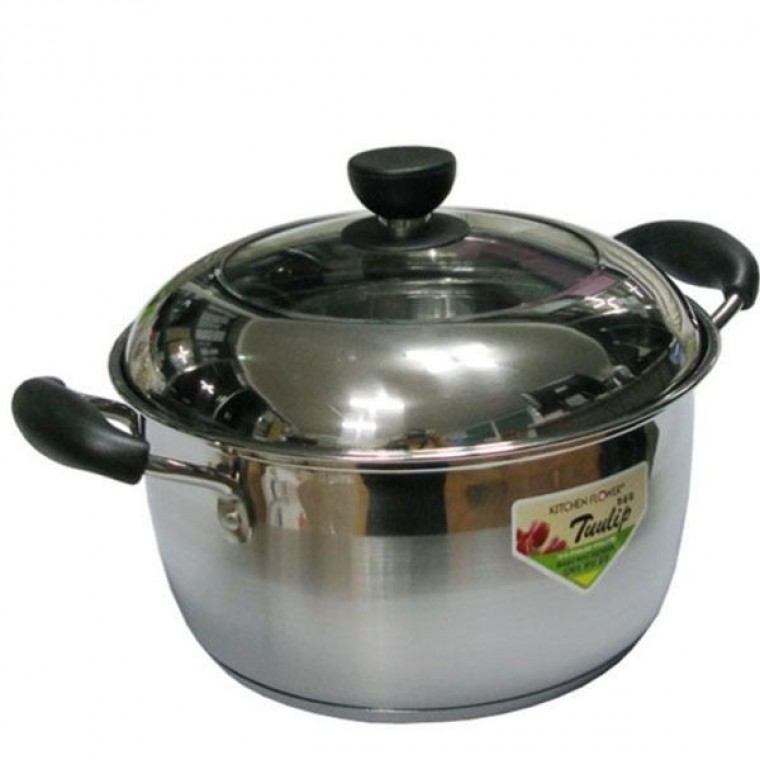 키친플라워 인덕션 냄비 스텐 찌개 라면 국 20cm - 메인 이미지