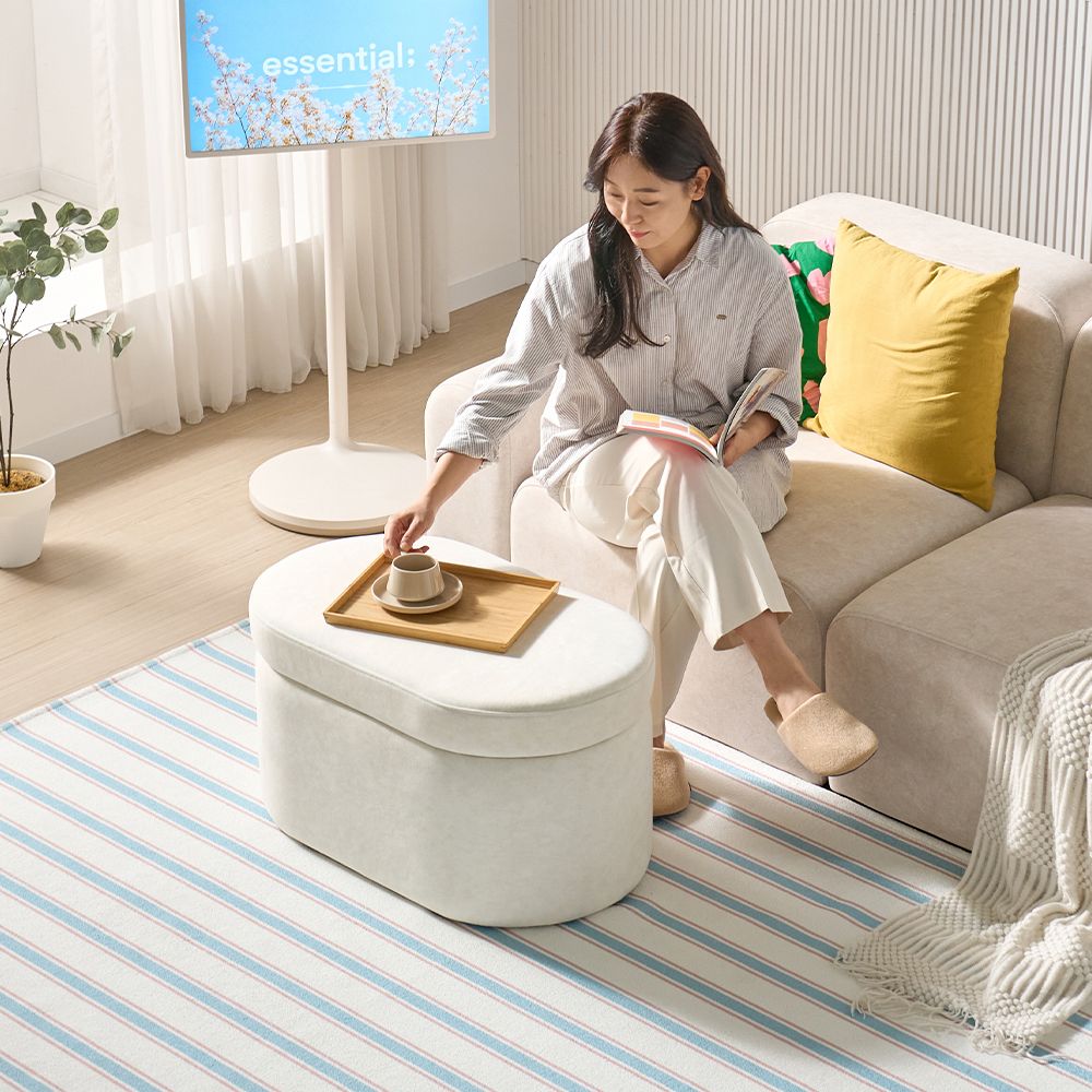 다쿠아즈 부클레 수납 스툴 의자 아이방 장난감 정리